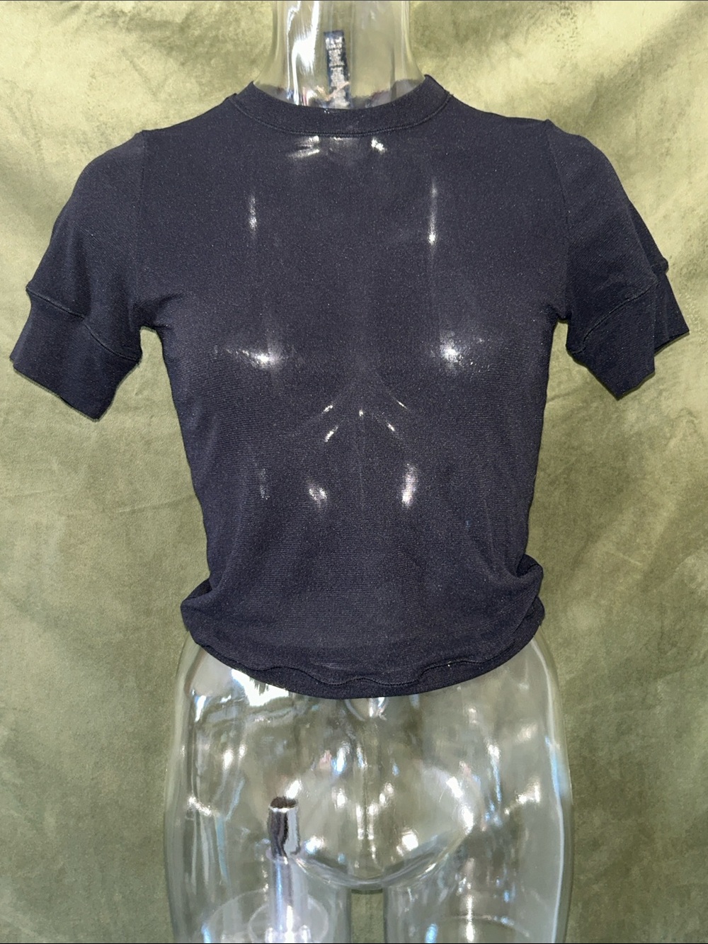 SKIMS Black Short Sleeve Crop Top